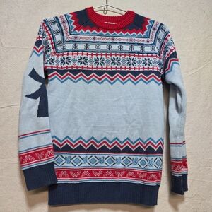 Dutch Bros Nordic Pattern Sweater - Red and Blue